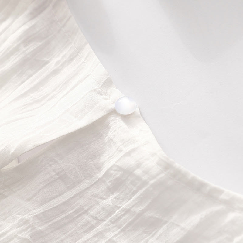 Abito midi in cotone e lino a maniche corte, estivo, casual, con ricamo semplice a doppio strato, motivo Buddha Stones - image 25