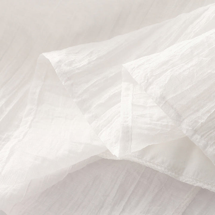 Abito midi in cotone e lino a maniche corte, estivo, casual, con ricamo semplice a doppio strato, motivo Buddha Stones - image 28