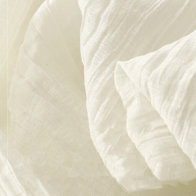 Abito midi in cotone e lino a maniche corte, estivo, casual, con ricamo semplice a doppio strato, motivo Buddha Stones - image 17