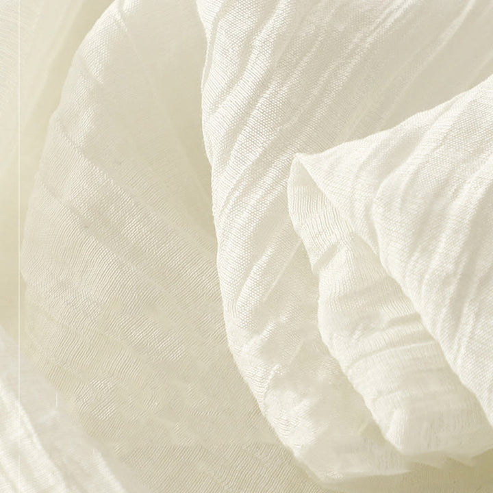 Abito midi in cotone e lino a maniche corte, estivo, casual, con ricamo semplice a doppio strato, motivo Buddha Stones - image 17