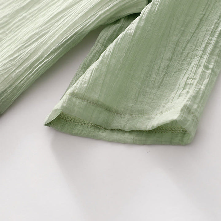 Abito midi in cotone e lino a maniche corte, estivo, casual, con ricamo semplice a doppio strato, motivo Buddha Stones - image 4