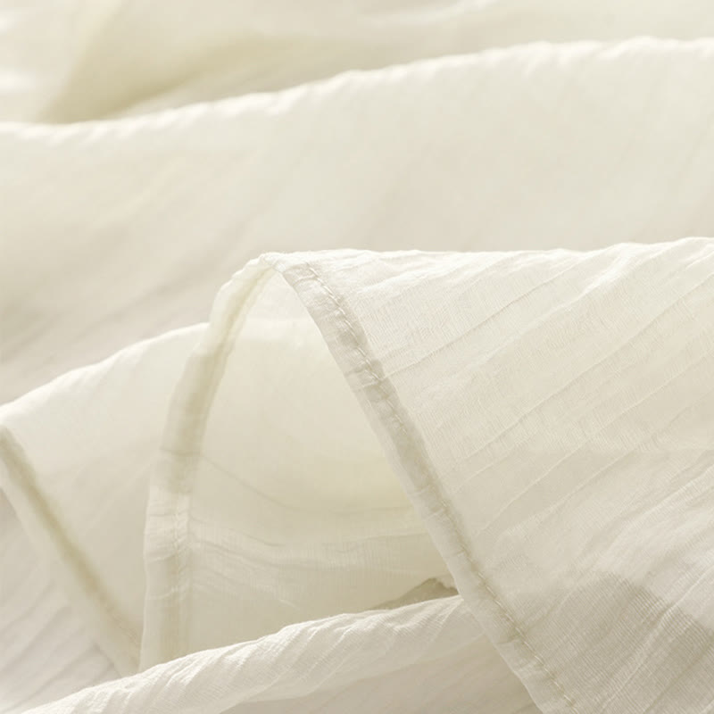 Abito midi in cotone e lino a maniche corte, estivo, casual, con ricamo semplice a doppio strato, motivo Buddha Stones - image 18