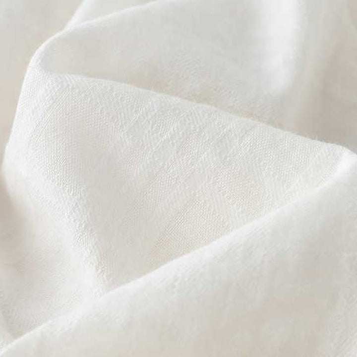 Abito midi in cotone e lino a maniche lunghe con tasche, motivo retrò Buddha Stones , tinta unita, coulisse e bottoni a rana - image 15