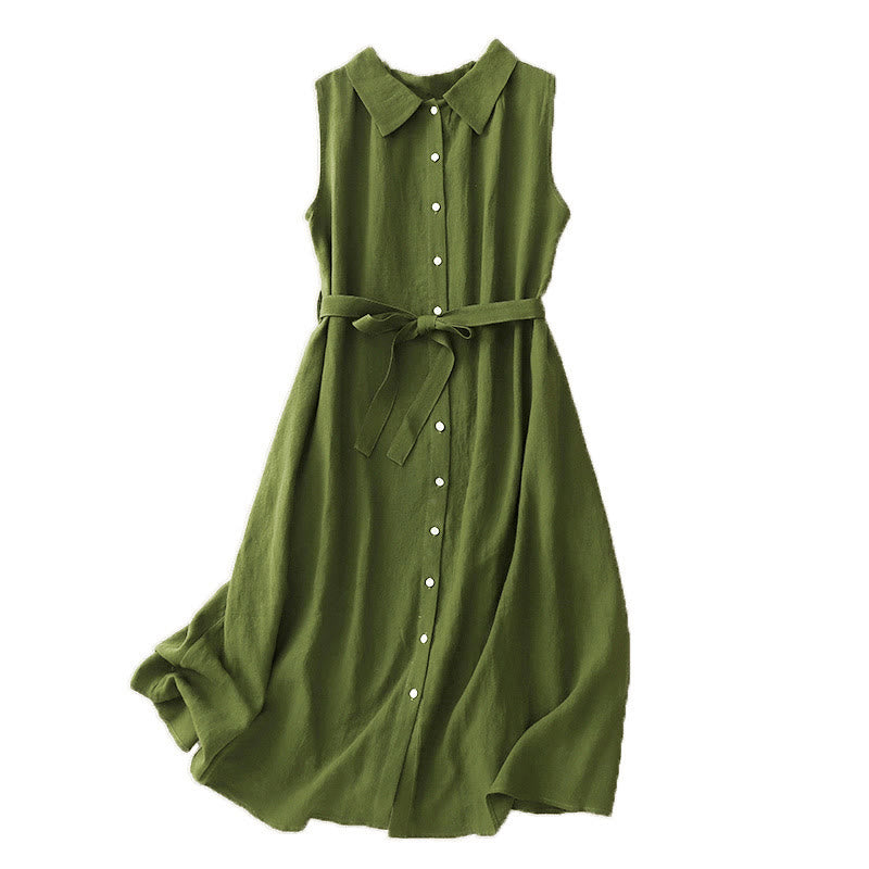 Cardigan midi estivo in cotone senza maniche con allacciatura a bottoni e risvolto, motivo Buddha Stones