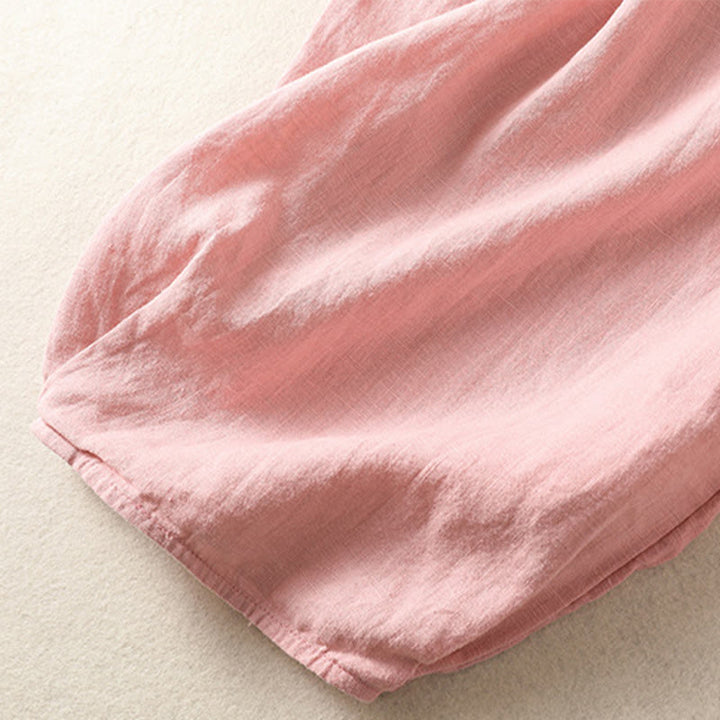 Pantaloni harem da donna in cotone e lino con ricamo Buddha Stones, lunghezza 7-8, con tasche - image 22