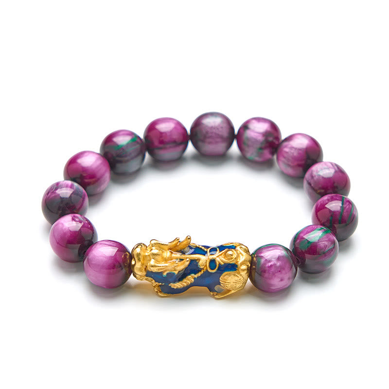 Braccialetto di guarigione positiva PiXiu con salice marino colorato Buddha Stones che cambia colore