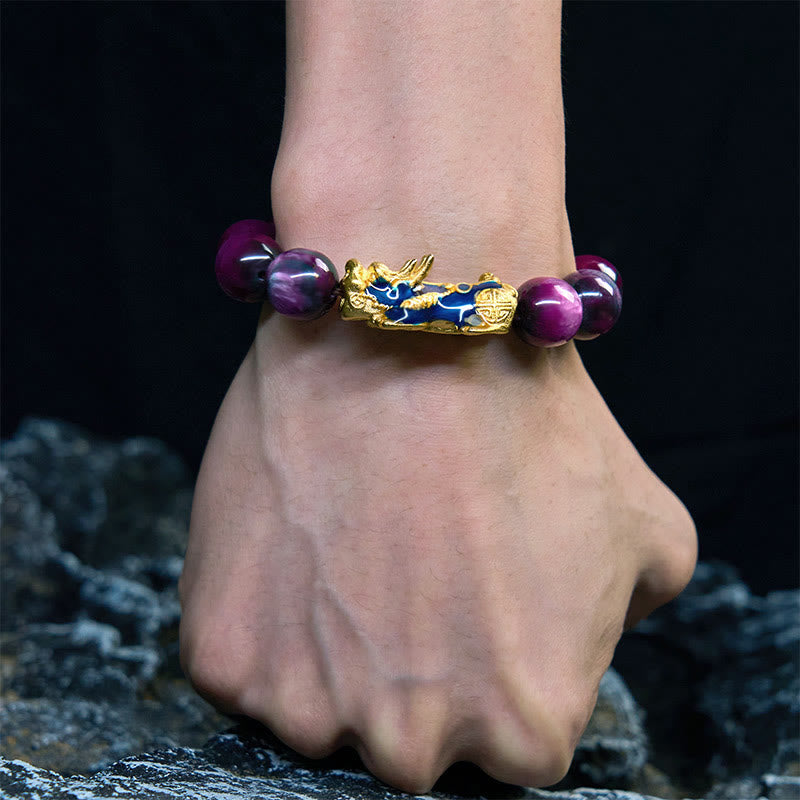 Braccialetto di guarigione positiva PiXiu con salice marino colorato Buddha Stones che cambia colore