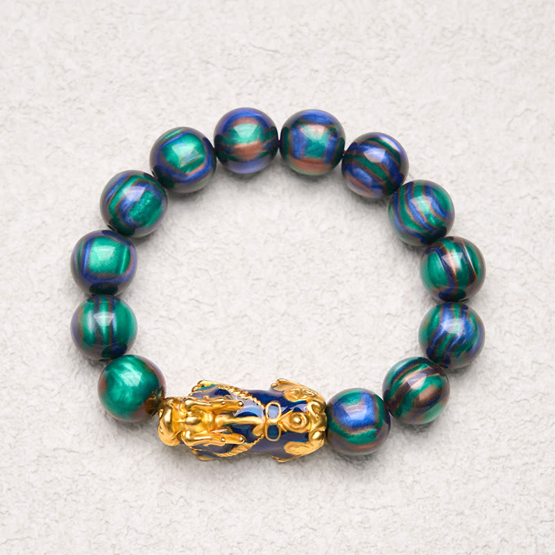 Braccialetto di guarigione positiva PiXiu con salice marino colorato Buddha Stones che cambia colore