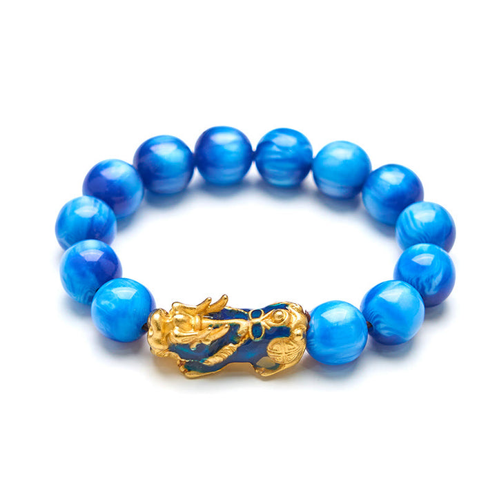 Braccialetto di guarigione positiva PiXiu con salice marino colorato Buddha Stones che cambia colore