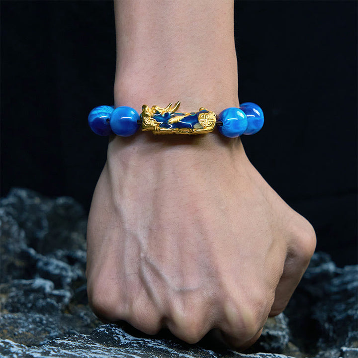 Braccialetto di guarigione positiva PiXiu con salice marino colorato Buddha Stones che cambia colore