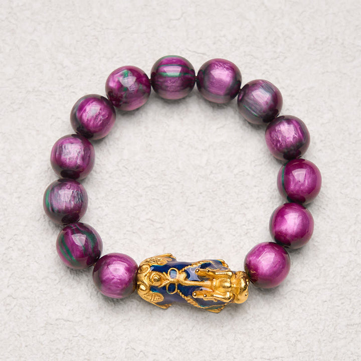 Braccialetto di guarigione positiva PiXiu con salice marino colorato Buddha Stones che cambia colore