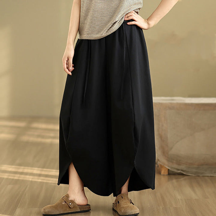 Pantaloni da donna con tasche e lacci, stile vintage estivo, a gamba larga, con spacchi, Buddha Stones - image 3
