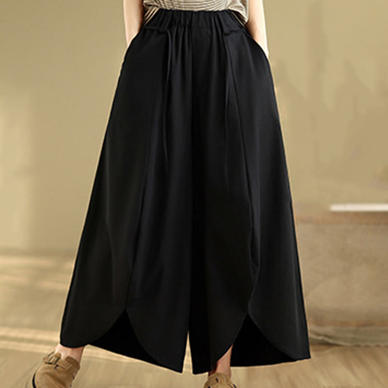 Pantaloni da donna con tasche e lacci, stile vintage estivo, a gamba larga, con spacchi, Buddha Stones - image 4