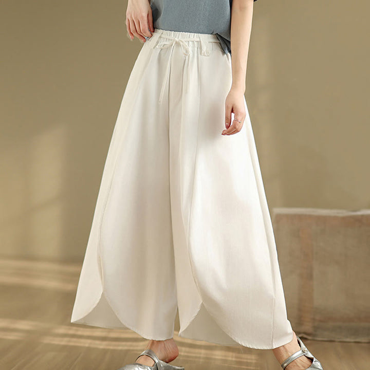 Pantaloni da donna con tasche e lacci, stile vintage estivo, a gamba larga, con spacchi, Buddha Stones - image 10