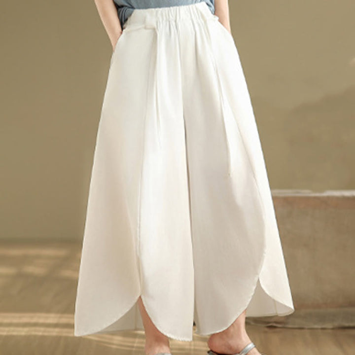 Pantaloni da donna con tasche e lacci, stile vintage estivo, a gamba larga, con spacchi, Buddha Stones - image 11