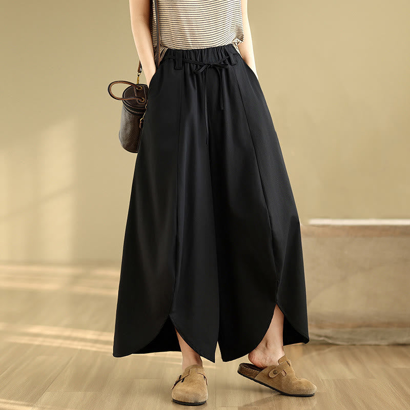 Pantaloni da donna con tasche e lacci, stile vintage estivo, a gamba larga, con spacchi, Buddha Stones - image 2