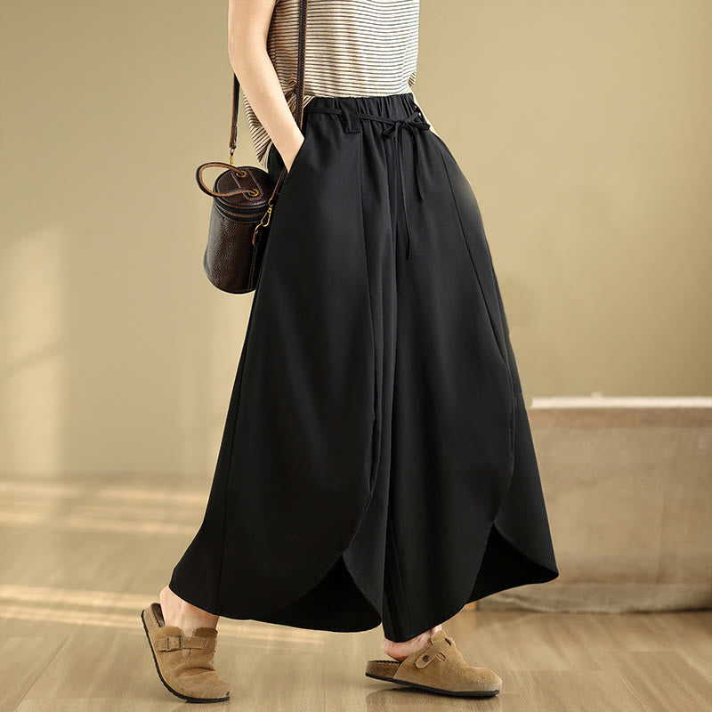 Pantaloni da donna con tasche e lacci, stile vintage estivo, a gamba larga, con spacchi, Buddha Stones - image 1