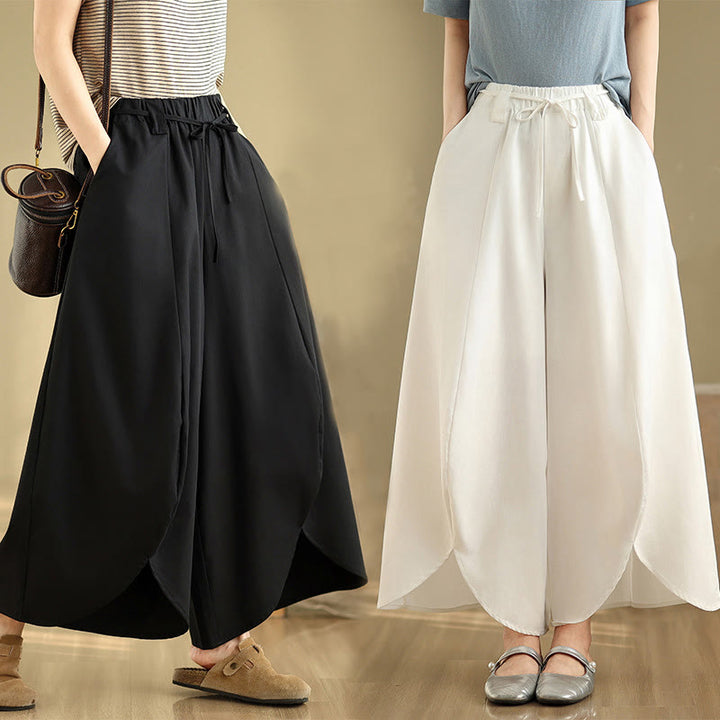Pantaloni da donna con tasche e lacci, stile vintage estivo, a gamba larga, con spacchi, Buddha Stones - image 16