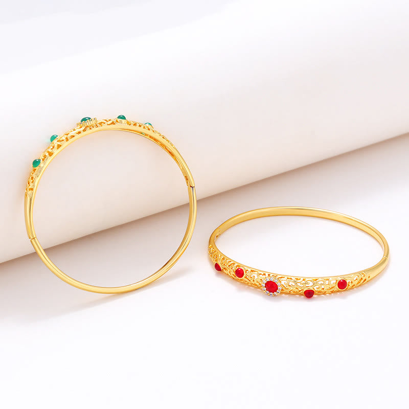 Braccialetto portafortuna in lega di zirconi con design a vite Buddha Stones