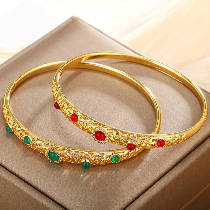 Braccialetto portafortuna in lega di zirconi con design a vite Buddha Stones - image 0