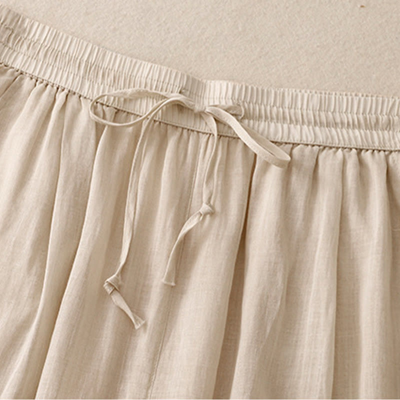 Pantaloni da donna in cotone con elastico in vita, gamba larga, con tasche, modello patchwork, stile casual vintage, con coulisse e Buddha Stones - image 12
