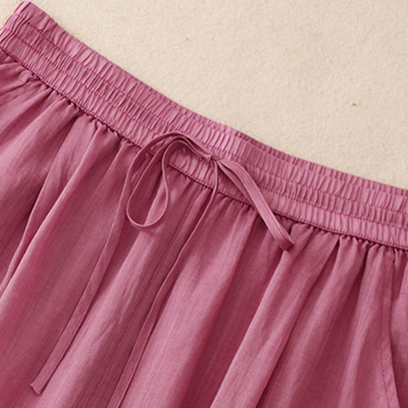 Pantaloni da donna in cotone con elastico in vita, gamba larga, con tasche, modello patchwork, stile casual vintage, con coulisse e Buddha Stones - image 7