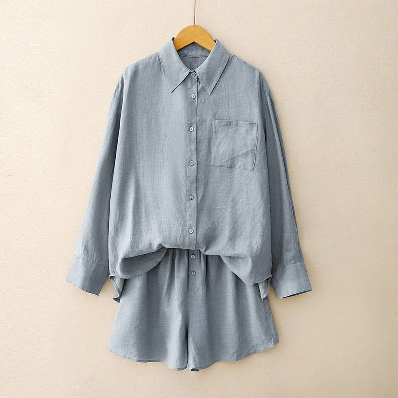 Set da meditazione da donna con tasche, in 2 pezzi, con maglietta a maniche lunghe e cardigan, estivo, con Buddha Stones - FiordalisoBlu - US12, UK/AU16, EU44 (2XL) - image 17