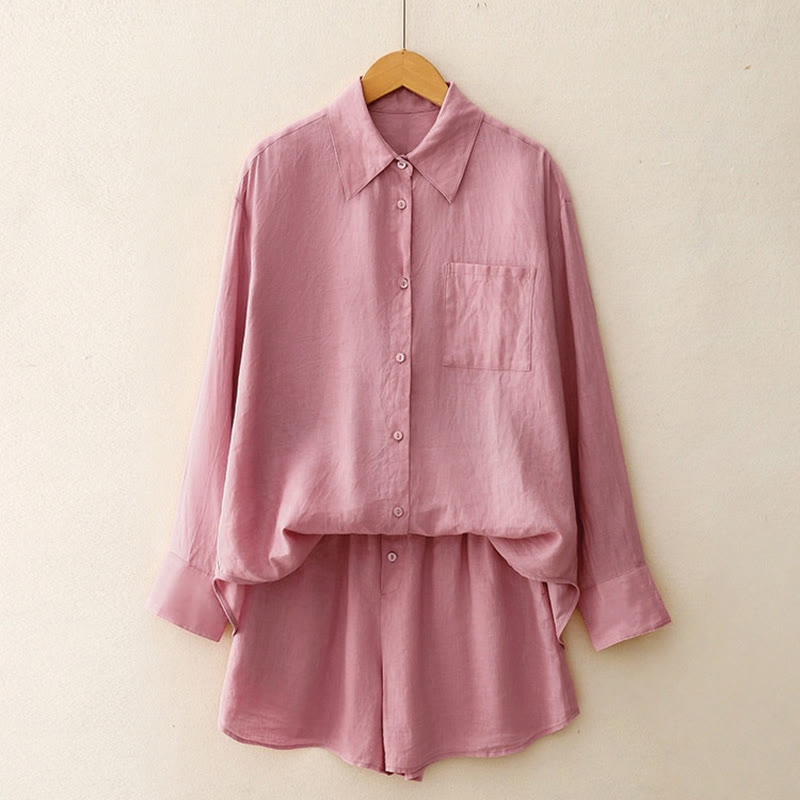 Set da meditazione da donna con tasche, in 2 pezzi, con maglietta a maniche lunghe e cardigan, estivo, con Buddha Stones - image 1