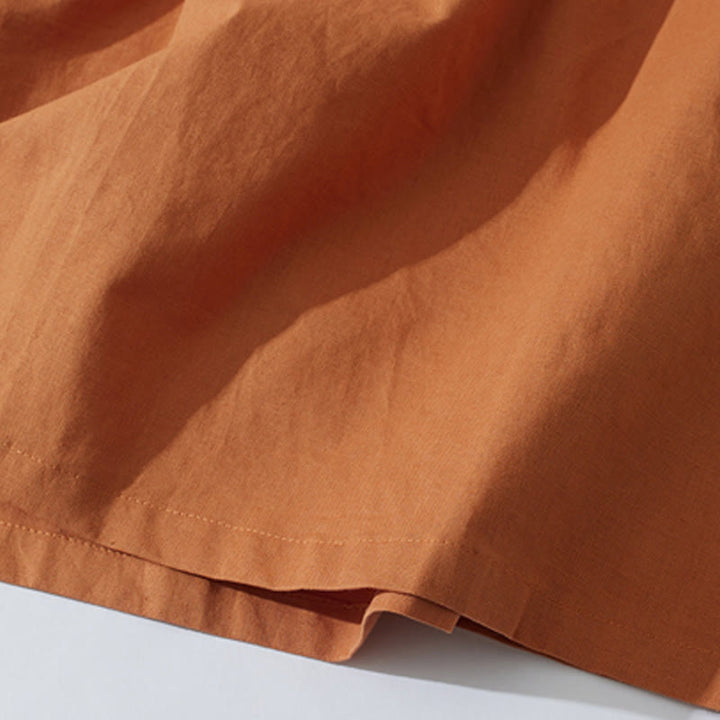 Abito midi in cotone a maniche corte con tasche, stile retrò estivo, in tinta unita con bottoni, motivo Buddha Stones - image 8