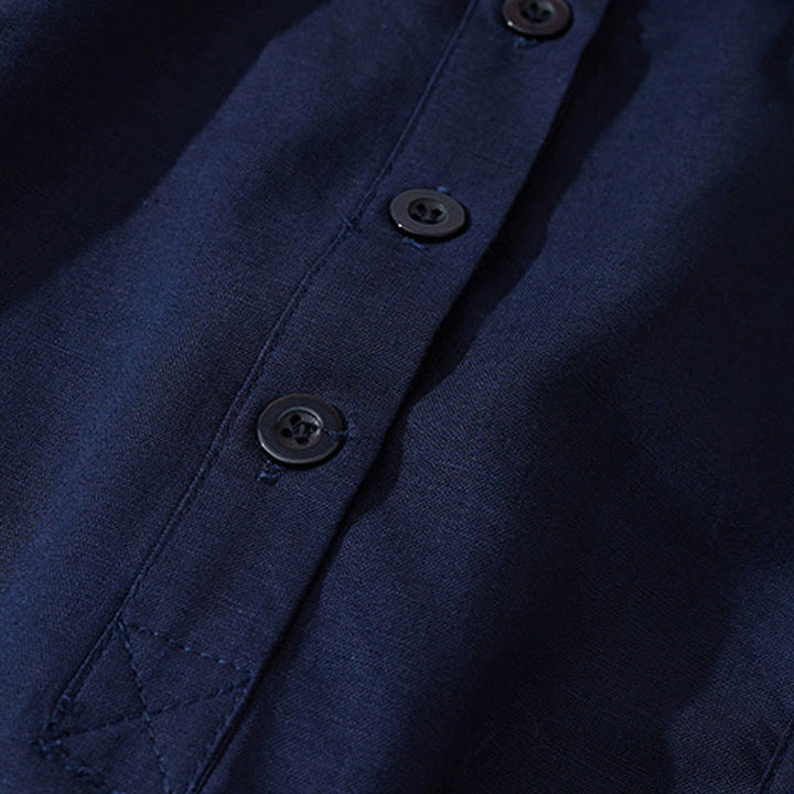 Abito midi in cotone a maniche corte con tasche, stile retrò estivo, in tinta unita con bottoni, motivo Buddha Stones - image 20