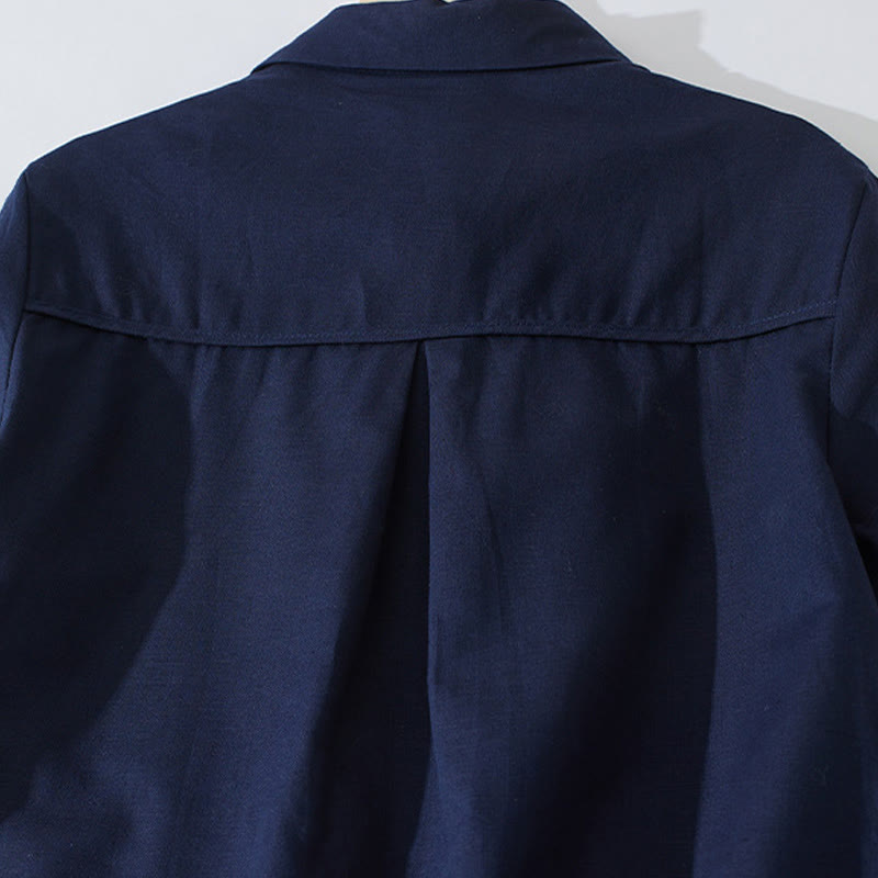 Abito midi in cotone a maniche corte con tasche, stile retrò estivo, in tinta unita con bottoni, motivo Buddha Stones - image 19