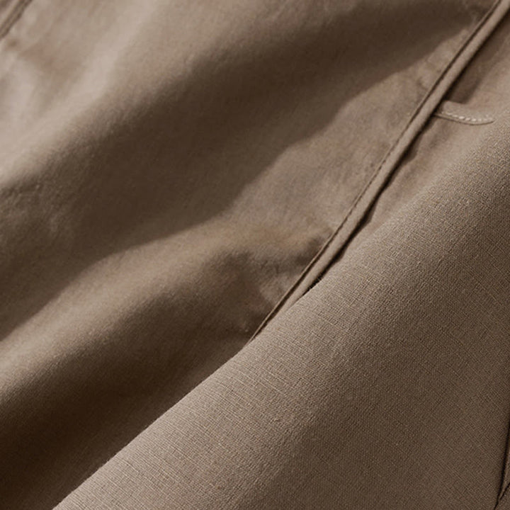 Abito midi in cotone a maniche corte con tasche, stile retrò estivo, in tinta unita con bottoni, motivo Buddha Stones - image 13