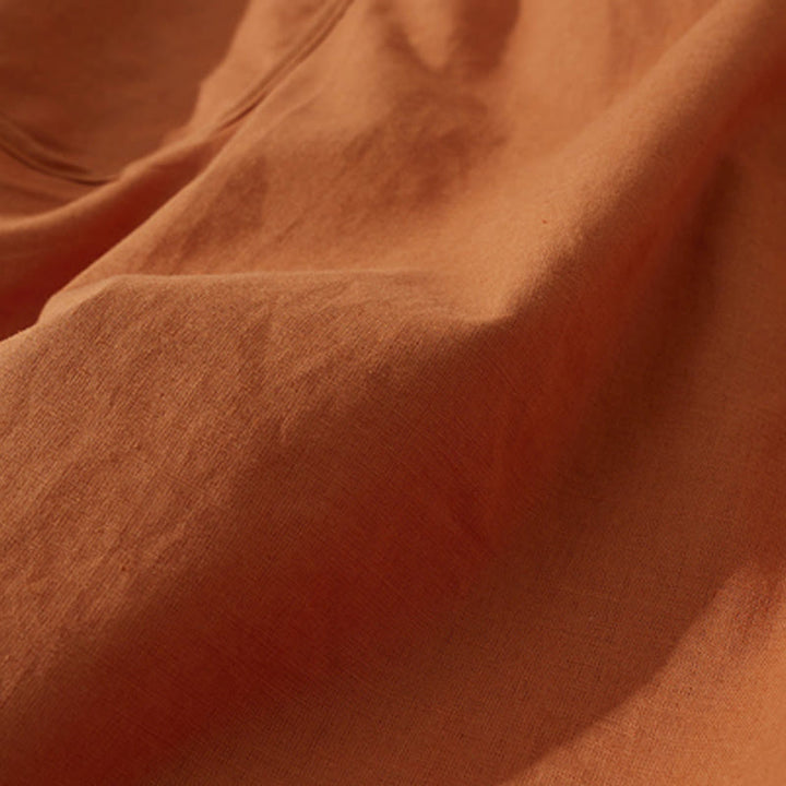 Abito midi in cotone a maniche corte con tasche, stile retrò estivo, in tinta unita con bottoni, motivo Buddha Stones - image 7