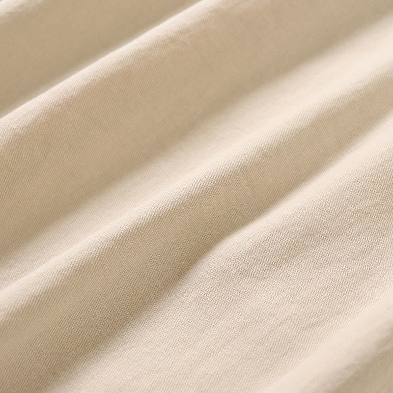 Abito midi in lino e cotone con maniche lunghe a lanterna, casual, artistico, con ricamo geometrico e bottoni sul davanti, Buddha Stones - image 18