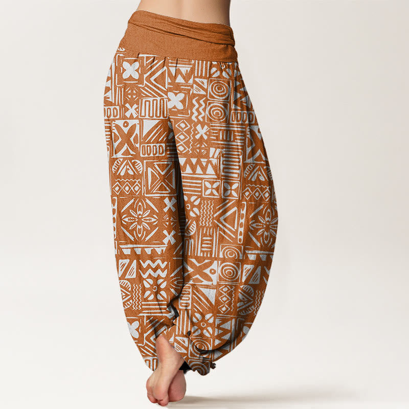 Pantaloni harem da donna con elastico in vita, modello tribale ispirato al Buddha Stones , casual - image 3