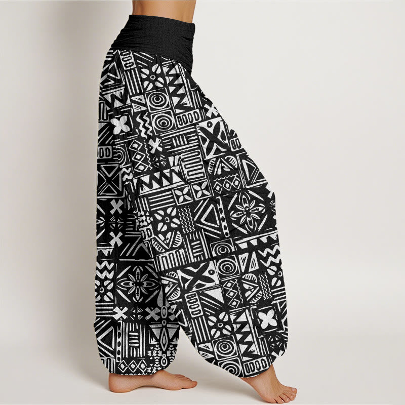 Pantaloni harem da donna con elastico in vita, modello tribale ispirato al Buddha Stones , casual - image 6
