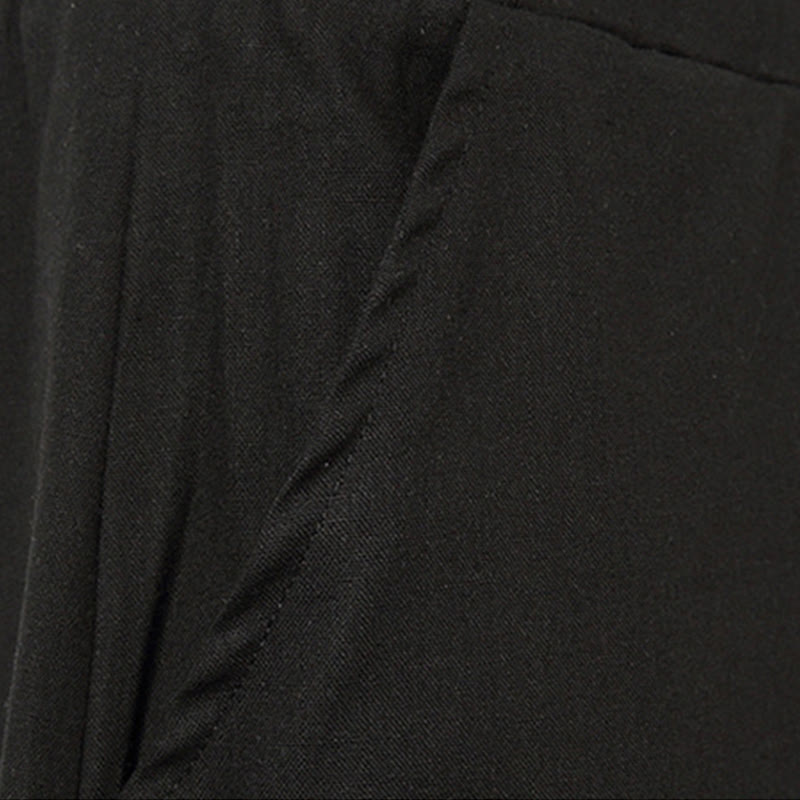 Pantaloni da uomo in cotone e lino con coulisse, modello Buddha Stones, modello primavera, semplici e patchwork, con tasche, lunghezza 7-8