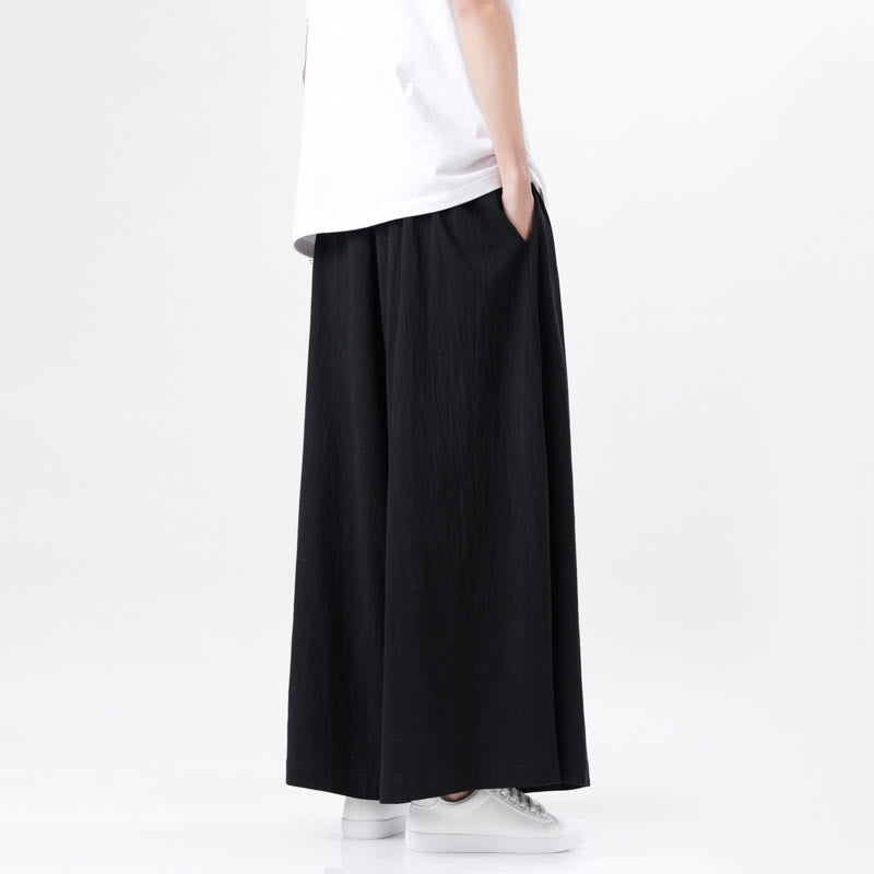 Pantaloni da uomo in cotone e lino con tasche, modello Buddha Stones , modello casual primaverile, con coulisse e gamba larga