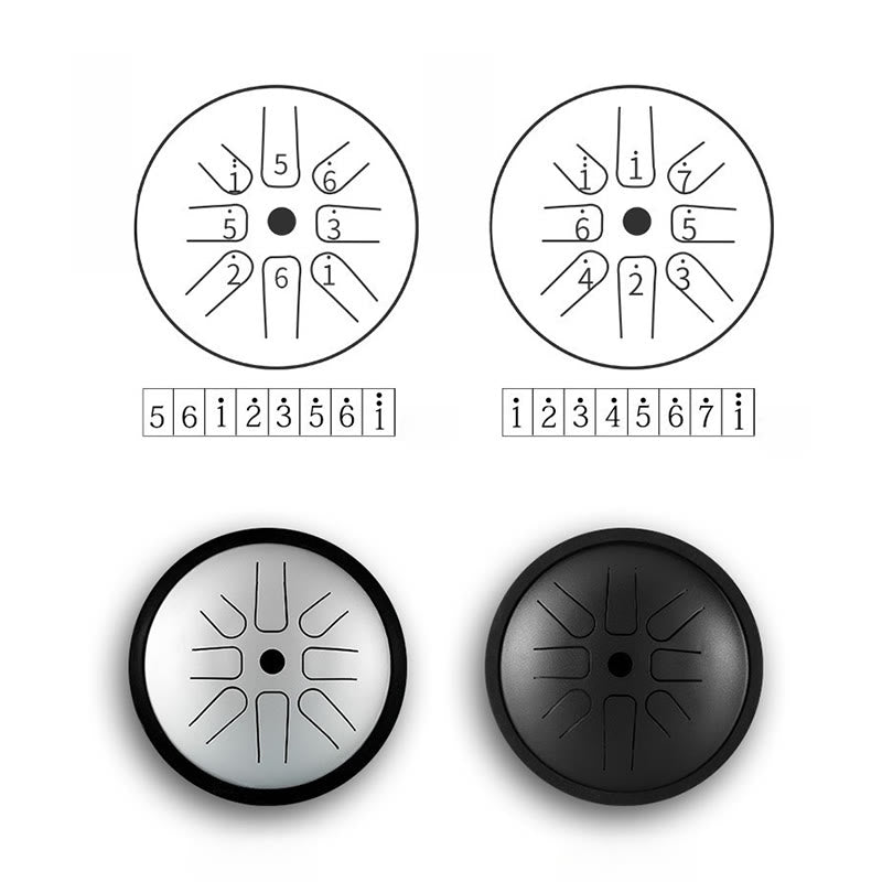 Kit di batteria per meditazione yoga con tamburo in acciaio per lingua Buddha Stones, 8 note, strumento a percussione da 6 pollici