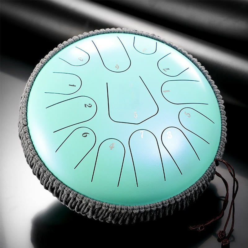 Kit di percussioni per meditazione con tamburo in acciaio Buddha Stones, 13 note, 12 pollici