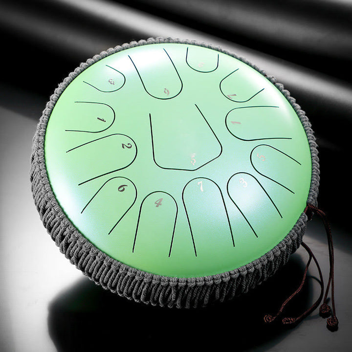 Kit di percussioni per meditazione con tamburo in acciaio Buddha Stones, 13 note, 12 pollici