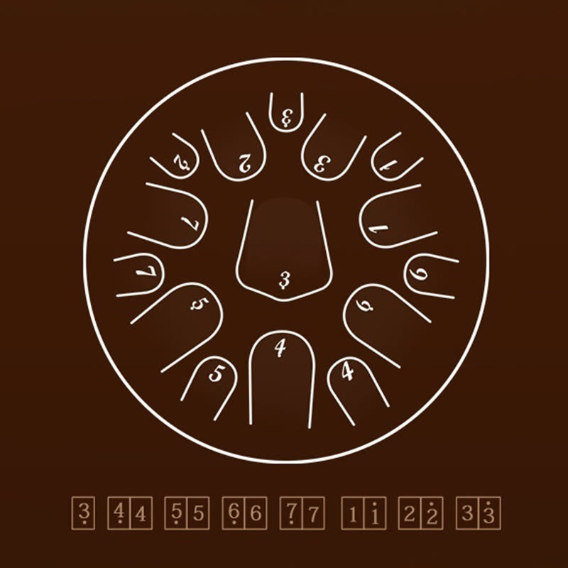 Kit di percussioni per meditazione con tamburo in acciaio Buddha Stones, 13 note, 12 pollici