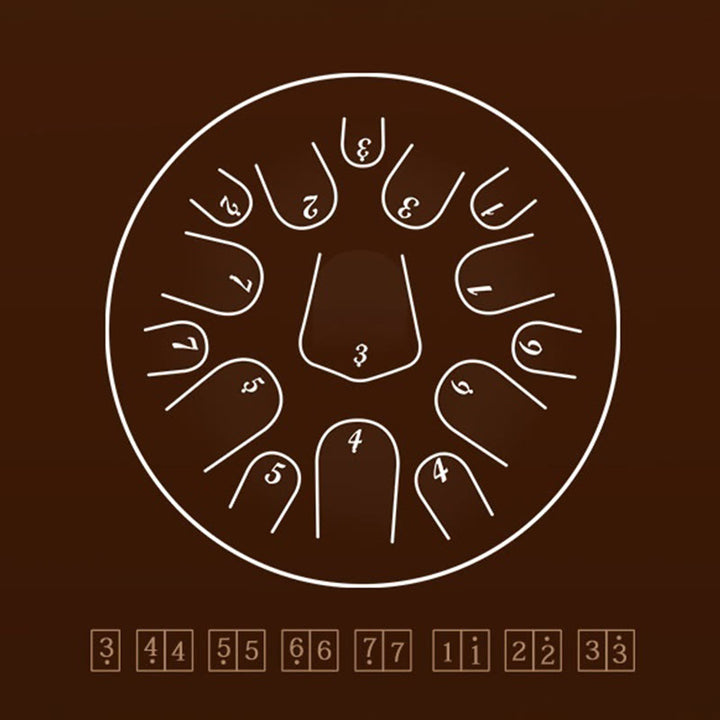 Kit di percussioni per meditazione con tamburo in acciaio Buddha Stones, 13 note, 12 pollici
