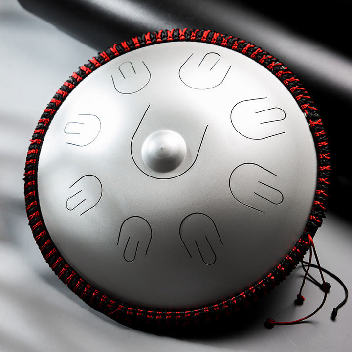 Kit per meditazione yoga con tamburo in acciaio Buddha Stones, 9 note, strumento handpan da 15 pollici