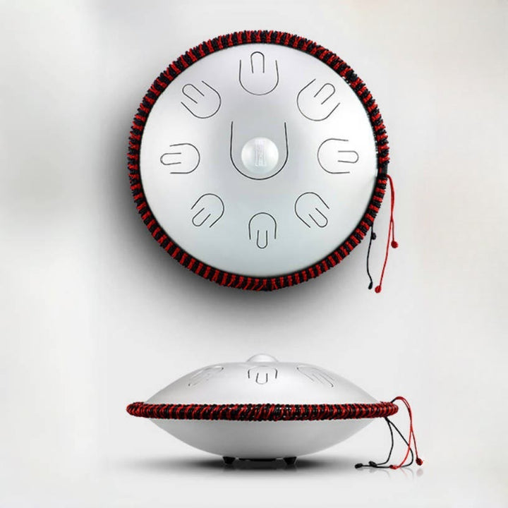 Kit per meditazione yoga con tamburo in acciaio Buddha Stones, 9 note, strumento handpan da 15 pollici