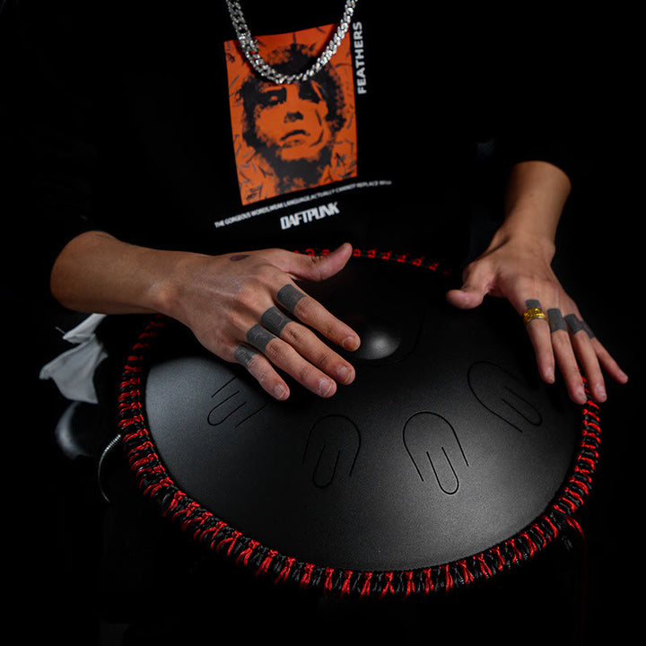 Kit per meditazione yoga con tamburo in acciaio Buddha Stones, 9 note, strumento handpan da 15 pollici
