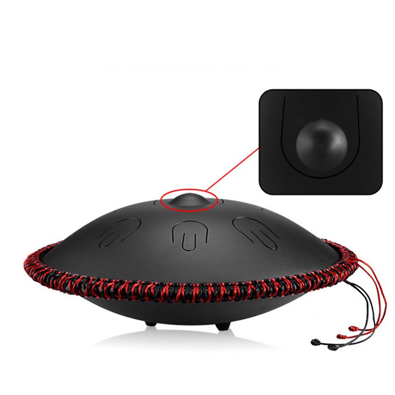 Kit per meditazione yoga con tamburo in acciaio Buddha Stones, 9 note, strumento handpan da 15 pollici