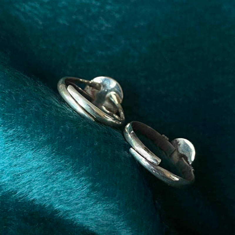 Anello regolabile in argento sterling 925 con onice nero fatto a mano, motivo Buddha Stones - image 12