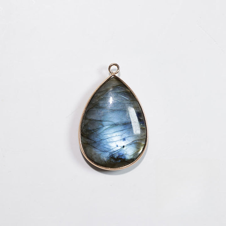 Collana con ciondolo curativo in labradorite con motivo a goccia d'acqua Buddha Stones
