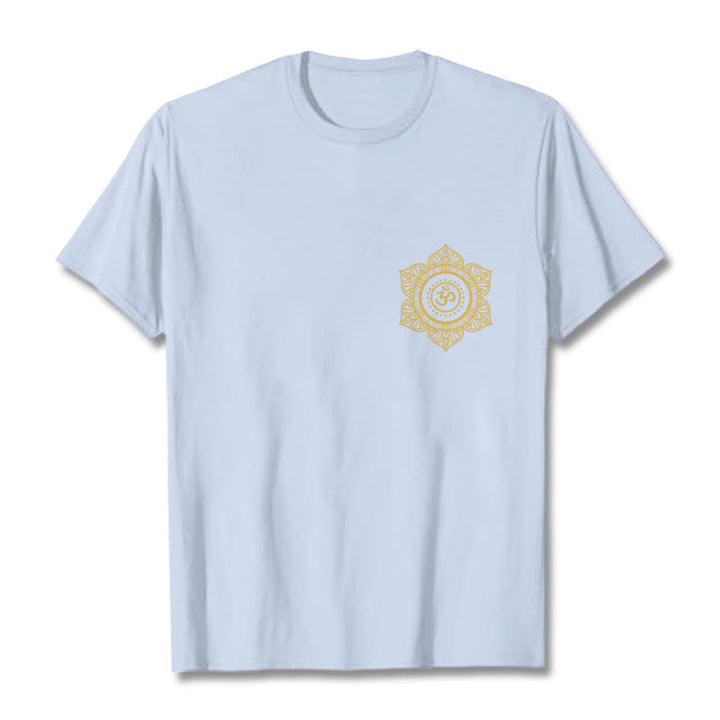Maglietta con Buddha Stones Golden Mandala OM - Ciano chiaro - 2XL - image 19